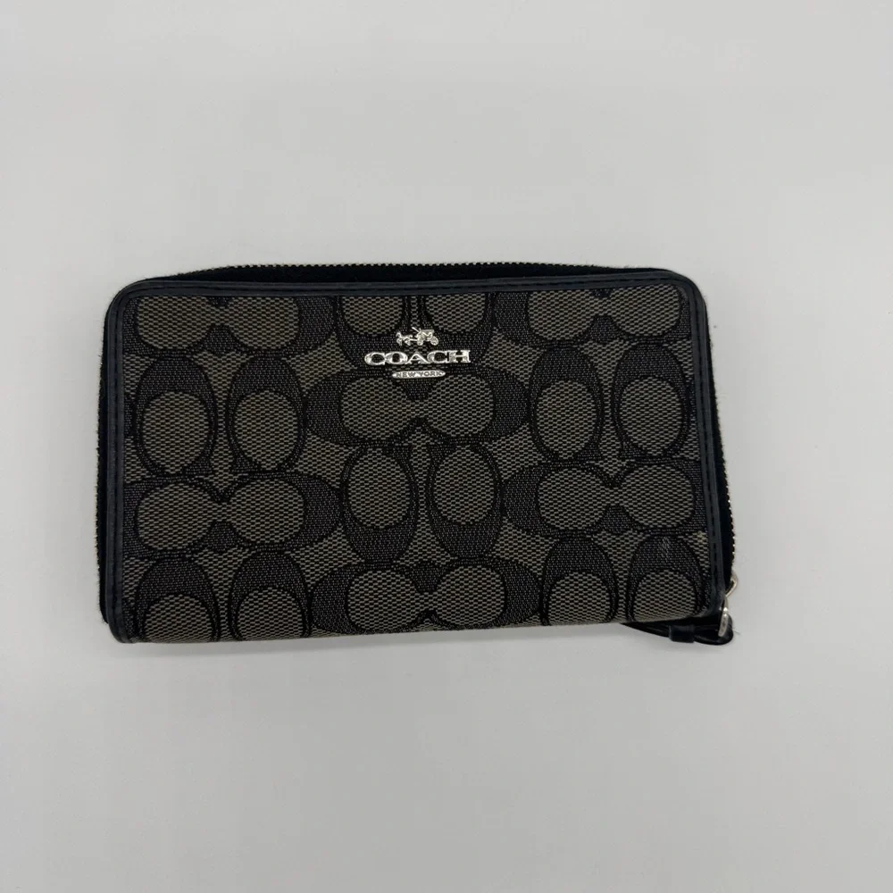 Coach Black and Gray Key Card Holder